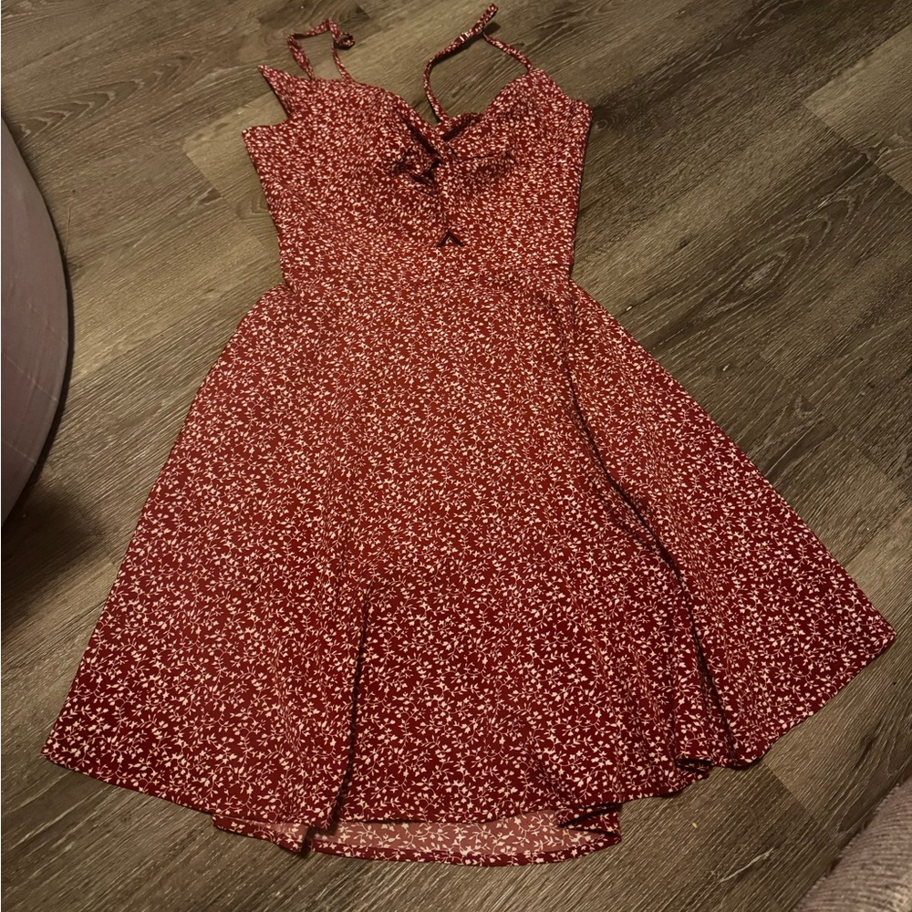 SHEIN open back a line dress